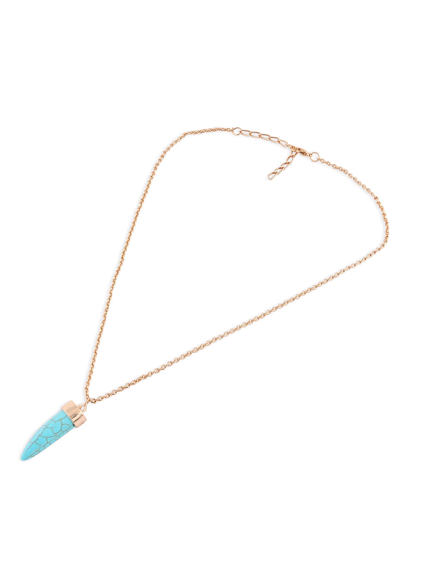 Women's Turquoise Contemporary Horn Pendant & Chain