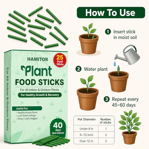 Image of Fertilizerr Sticks Flower Booster Flowering plant food Plant Food Sticks for Indoor Outdoor Home Garden Plants Multi Purpose Natural Plant Growth Booster Healthy Flower Fruit Yield (Pack of 25 Stick)