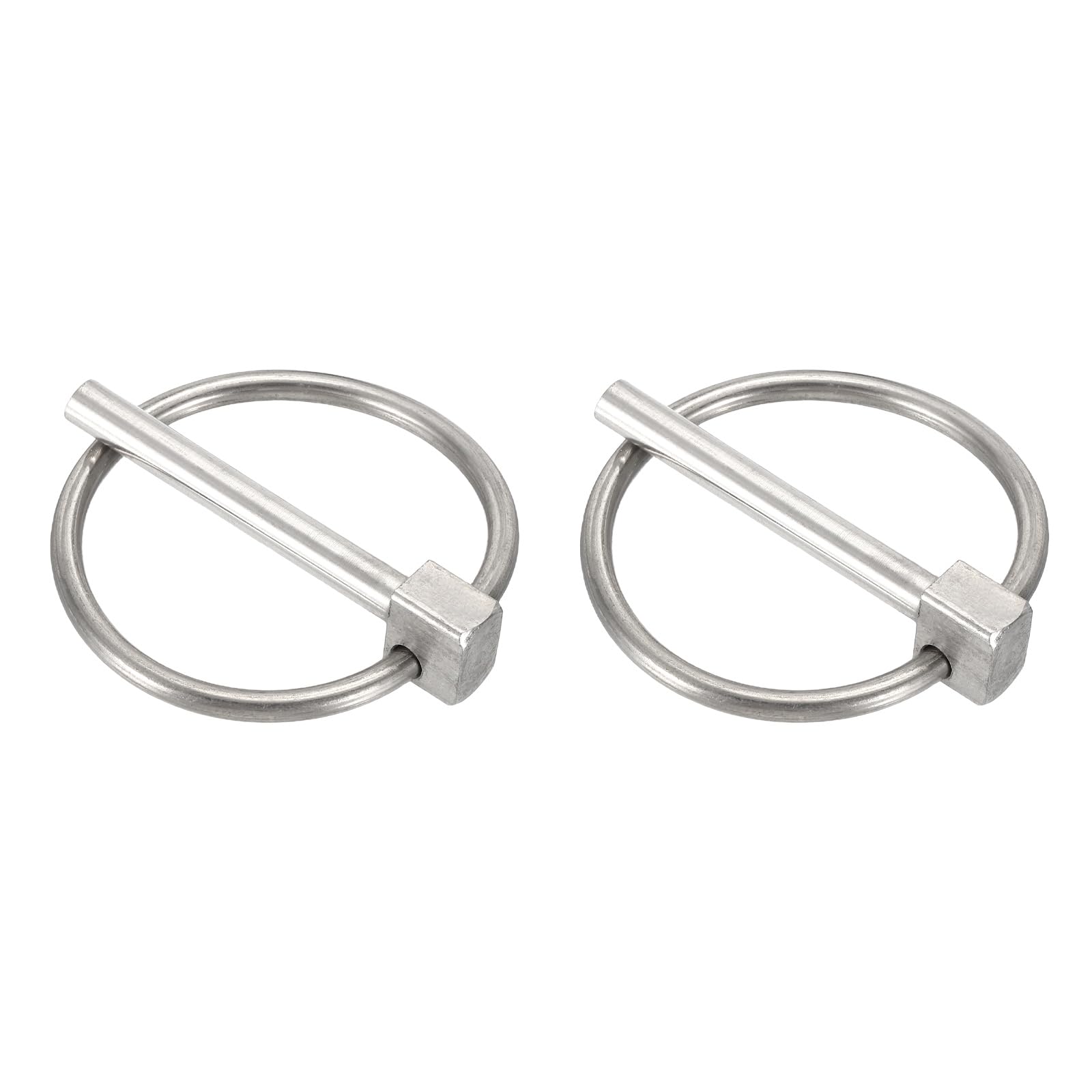 sourcing map 2Pcs Lynch Pin with Ring (4.5mm x 38mm) - Heavy Duty Linch Pins Shaft Locking Pin Clips Stainless Steel, for Farm Tractors Trucks Lawn Mowers Trailers Trolley, Silver — image 1