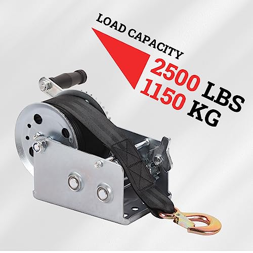 Lfgud LG0134D0006 Hand Winch Boat Trailer Winch 2500Lbs Heavy Duty Hook thumb #1