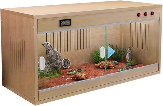 Large Wooden Reptile Terrarium Box - Durable Pet House for Amphibians & Snakes