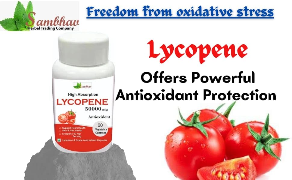 Sambhav Herbal Lycopene 50 mg β Antioxidant for Heart & General Health, 60 Capsules | Herbal Wellness Support. 4