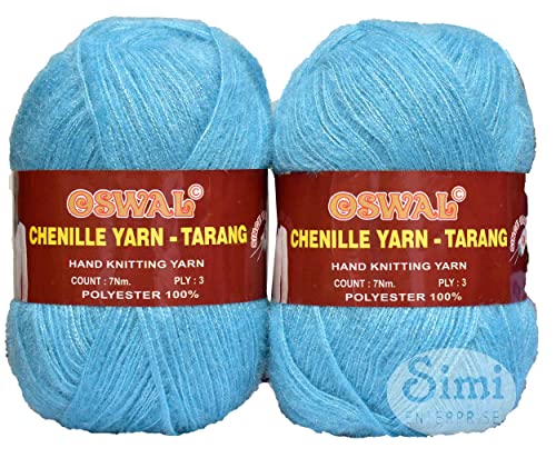 Image of Oswale 3 Ply Knitting Yarn Wool, Sky Blue 600 gm Best Used with Knitting Needles