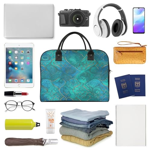 Maletín ligero para laptop unisex con patrón turquesa miniatura 5