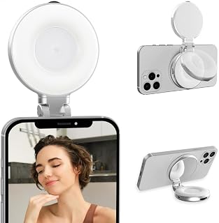 Yantralay Magnetic Selfie Ring Light for Smartphones | 3-Mode Adjustable Brightness, 180° Flip Mirror, Magnetic Mount, Rec... Price In India