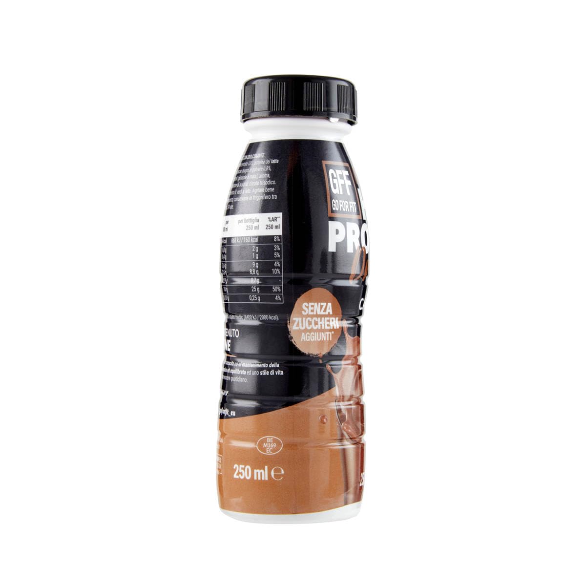 GFF Go For Fit | Drink Proteico Gusto Cacao, Bevanda a Base di Proteine del Latte, Basso Contenuto di Grassi e Senza Zuccheri Aggiunti, 12 x 250ml