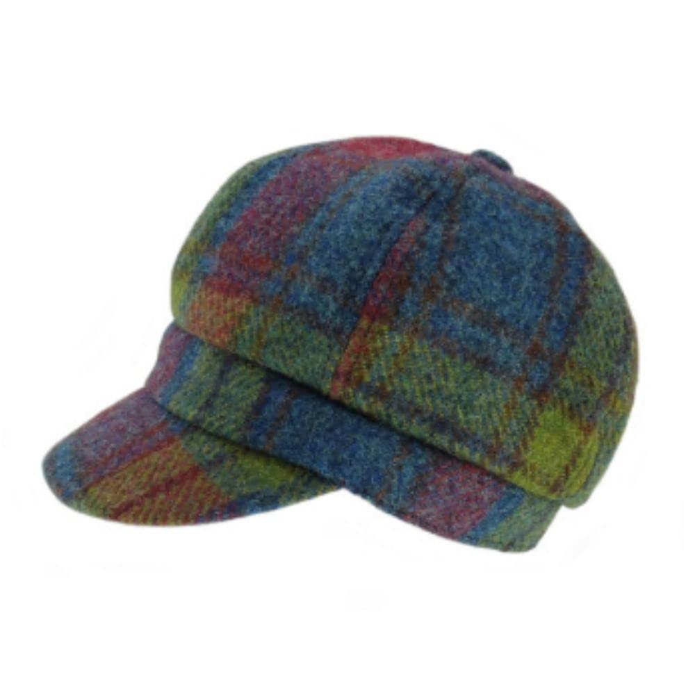 Glen Appin Women's Colour 46 Multi Check Harris Tweed Bakerboy Cap (Colour 46 Multi Check)