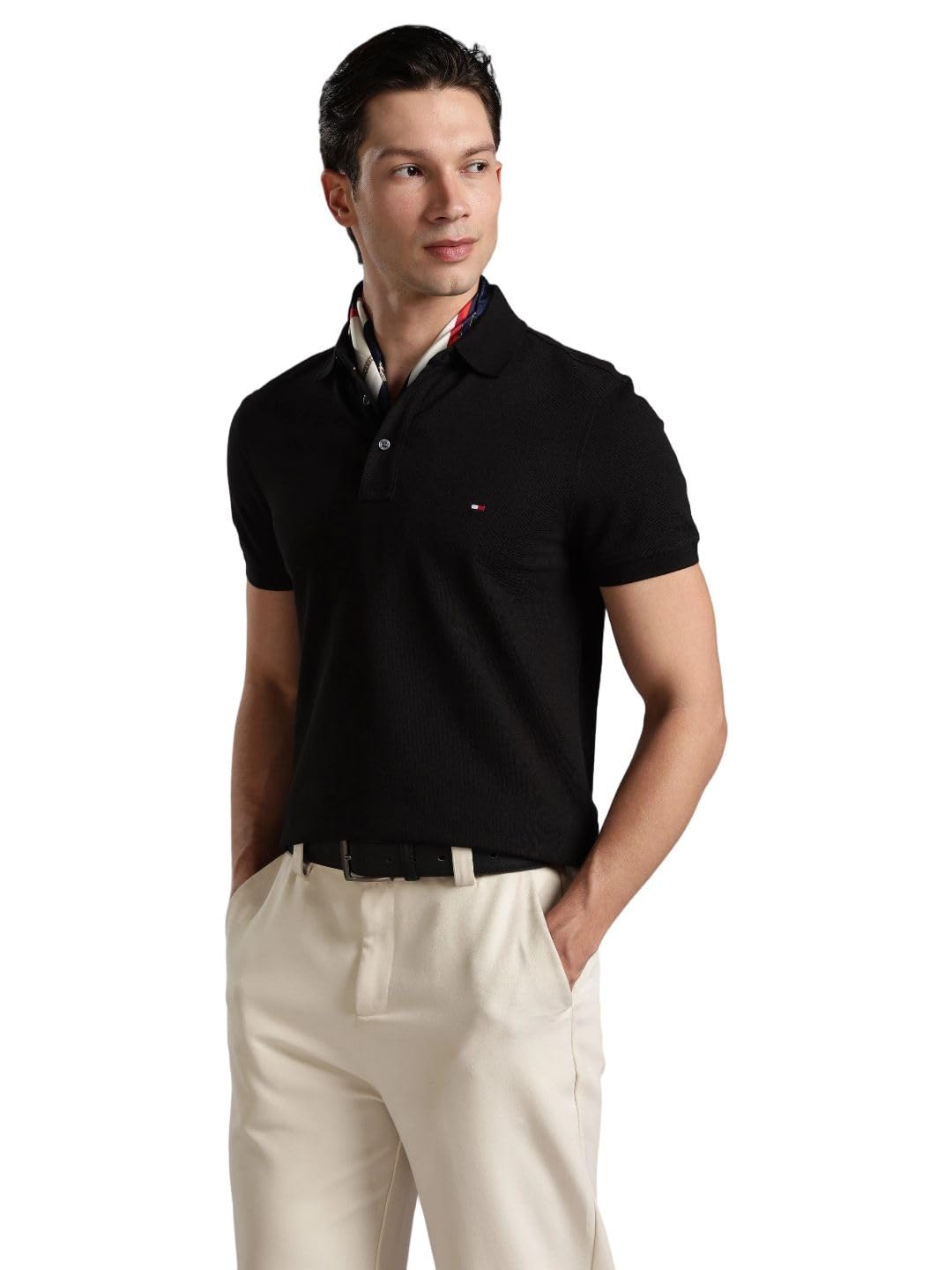 tommy hilfiger Solid Slim Fit Cotton Polo T-Shirt-picture-15