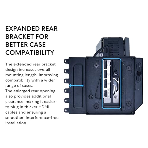 Image of Lian Li ATX PC Case 4 Slots Vertical GPU Kit (VG4v4 Black) | Premium Gen 5 Riser Cable PCI-E 5.0 x16-200mm, PCIe 3.0 /4.0 Compatible, Adjustable Position, Anti-Sag Support