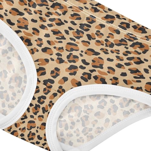 Joisal Cotton Girls Underwear Toddler Leopard Print Black Brown Spots Little Girl Panties Durable Briefs Kids Undies 2t4