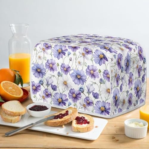 Image of Talayituse Daisy Flower Print Toaster Cover 2 Slice Wide Slot, Lightweight Bread Maker Cover Dust Protection Washable Appliance Bag, S