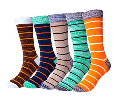 Repuhand 5 Paar Bunt Gemusterte Herren Socken Herren Socken Streifen Extra Feine Gekämmte Baumwolle Größe 39-47