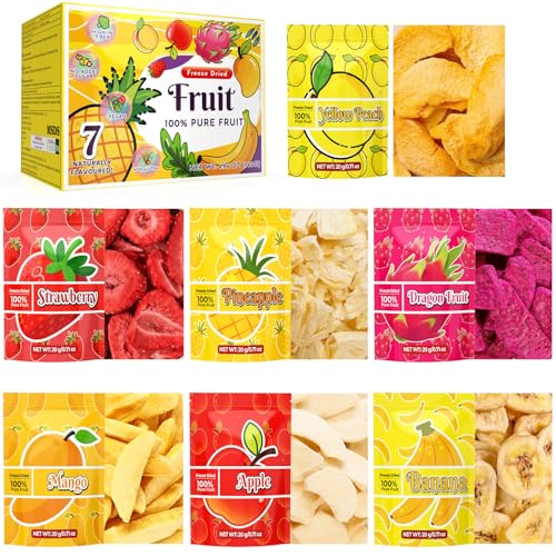 Freeze Dried Fruit Set - 140g Natural Fruit Snacks, Gluten