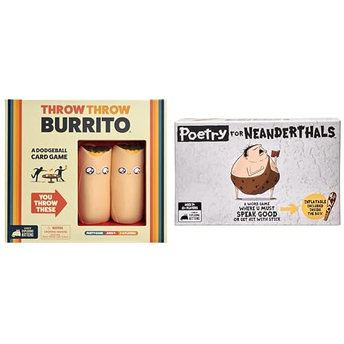 Exploding Kittens Throw Throw Burrito Card Games & Poetry for Neanderthals Card Games for Adults Teens & Kids - Fun Family Games