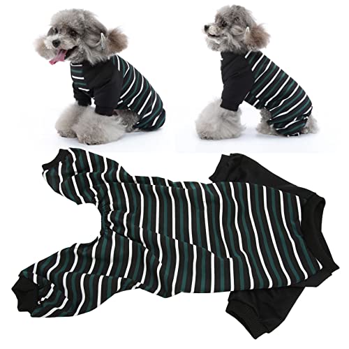 Pijama Listrado para Cachorro, Macacão de 4 Pernas para Cachorro, Material Macio e Confortável, Traj