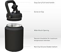 Vista 2 de Asobu Mighty - Jarra aislada de acero inoxidable de doble pared, 68 onzas, medio galón (mármol medianoche)