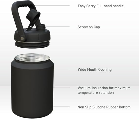 Asobu Mighty Stainless Steel Double Walled Insulated Outdoor Water Jug 68 Ounces - Half Gallon (Copper)