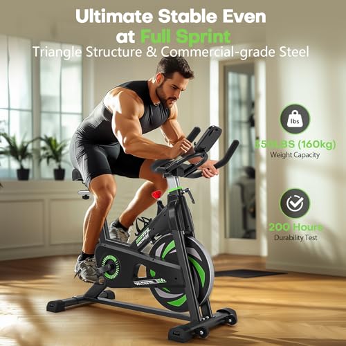 Exercise Bike, Riksion Indoor Cycling Bike/Stationary Bike for Home, Indoor Bike with Silent Belt Drive, Heavy Flywheel and Fully Adjustments for Home Gym Cardio Workout Training - Image 4