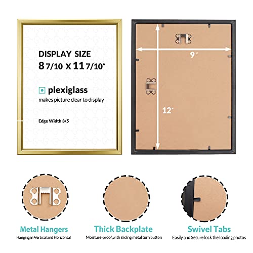 Lavie Home 9X12 Picture Frames (1 Pack, Gold) Simple Designed Photo Frame For Wall Mount, Glossy Finish Frame Perfect For Home And Office Decor #TOP2