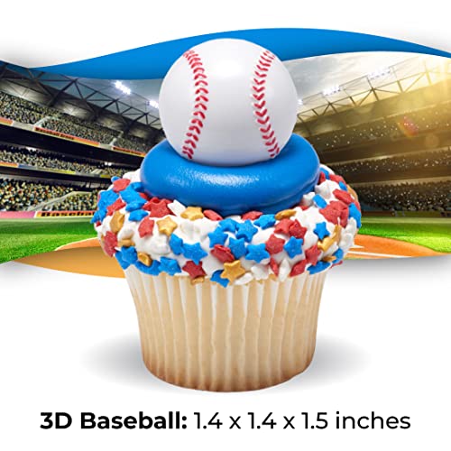 Sugarmelicious BASEBALLCCTOPPER Baseball Cupcake Rings, American Pastime Themed Dessert Topper thumb #1