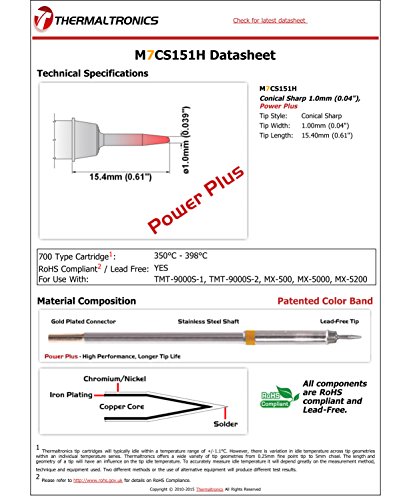 Image of Thermaltronics M7CS151H Conical Sharp 1.0mm (0.04in), Power Plus