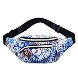 Riñonera para hombres y mujeres, riñonera para entrenamiento, viajes, correr. (Hoja amarilla blanca y gris)