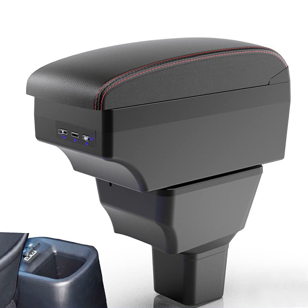 Car Armrest Box Compatible with Nissan Kicks Armrest Box 2016-2021 Car Center Console Armrest Storage Box with USB Automobile Central Armrest