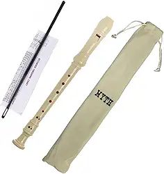 Zaidan’s Flauta Doce Soprano Barroca em Dó (C) – ABS Resina – Cor Creme – Com Bag e Vareta de Limpeza – Para Iniciantes e Uso Escolar