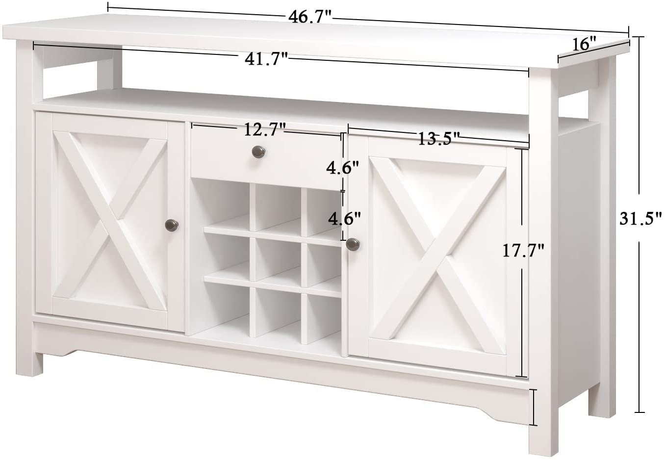 Buy Modern White Buffet 47” Kitchen Buffet Storage