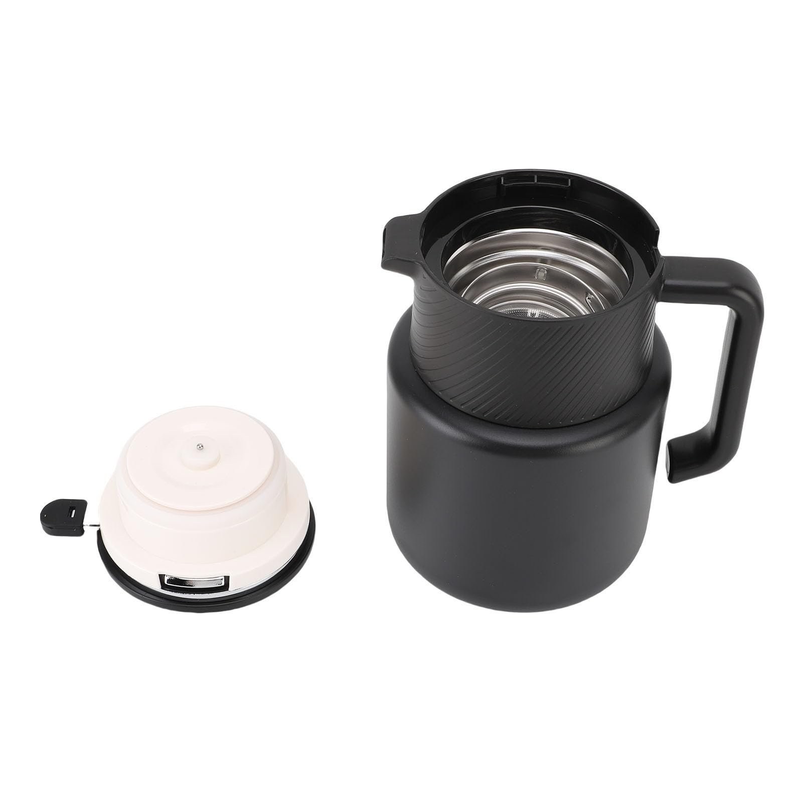 AMONIDA Isolierter Teekessel mit Digitalanzeige und Filter Zum Aufbrühen von Kaffee, Tee, Milch, Saft, 1500 Ml, Edelstahl 316