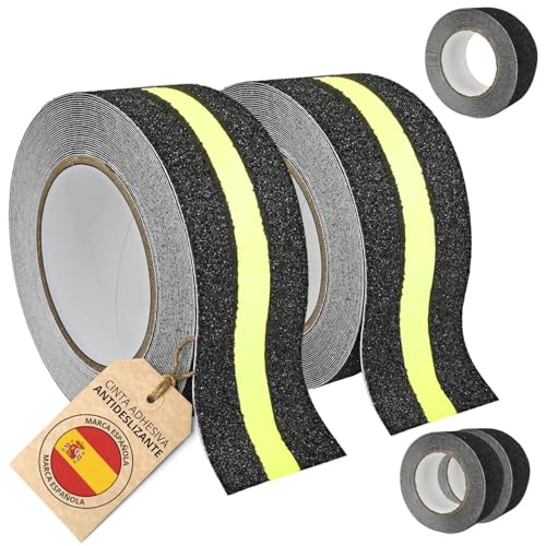 PROAX® Cinta Antideslizante Luminiscente 10 Metros Escaleras Suelo Exterior | Cinta Antideslizante Seguridad Interior y Exterior | Luminiscente (2 Cintas Antideslizantes Luminiscentes 5cm x 5m)
