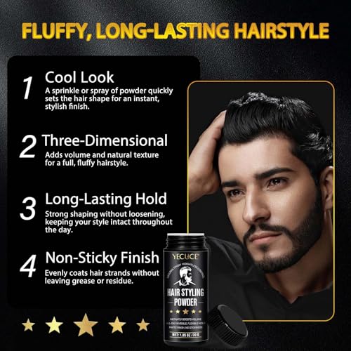 Haarpuder für Männer 30g | Haarstyling Puder | Mattierend & Starker Halt | Natürliches Volumen & Lift | Fettfrei & Leicht | Einfache Anwendung & Langanhaltend