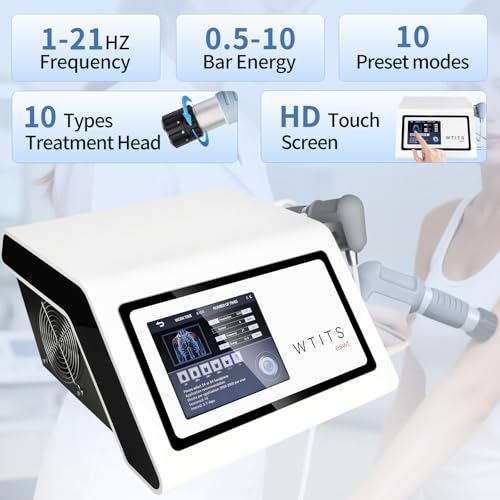 Máquina de terapia de ondas de choque actualización para alivio del dolor, dispositivo no invasivo de terapia de ondas de choque con múltiples cabezales para relajación muscular profunda, molestias en espalda y codo miniatura 5
