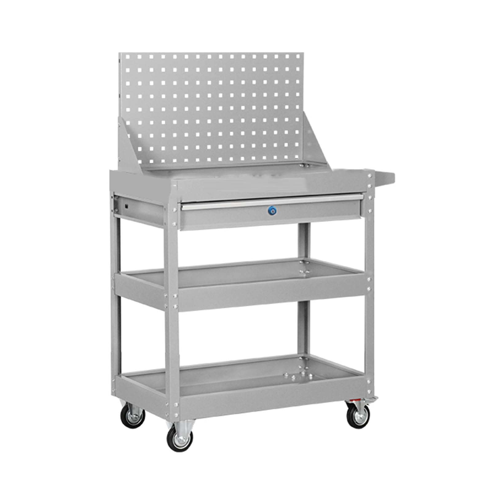 Carrello portautensili resistente a 3 livelli con ruote, capacità di carico 300 kg, attrezzatura per riparazione automatica, carrello da officina per meccanici, carrello multiuso per rollare (colore 1