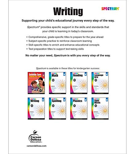 Spectrum Kindergarten Writing Workbook, Writing Practice With Alphabet Letters, Sight Words, Reports, And Stories, Classroom Or Homeschool Kindergarten Curriculum #TOP1