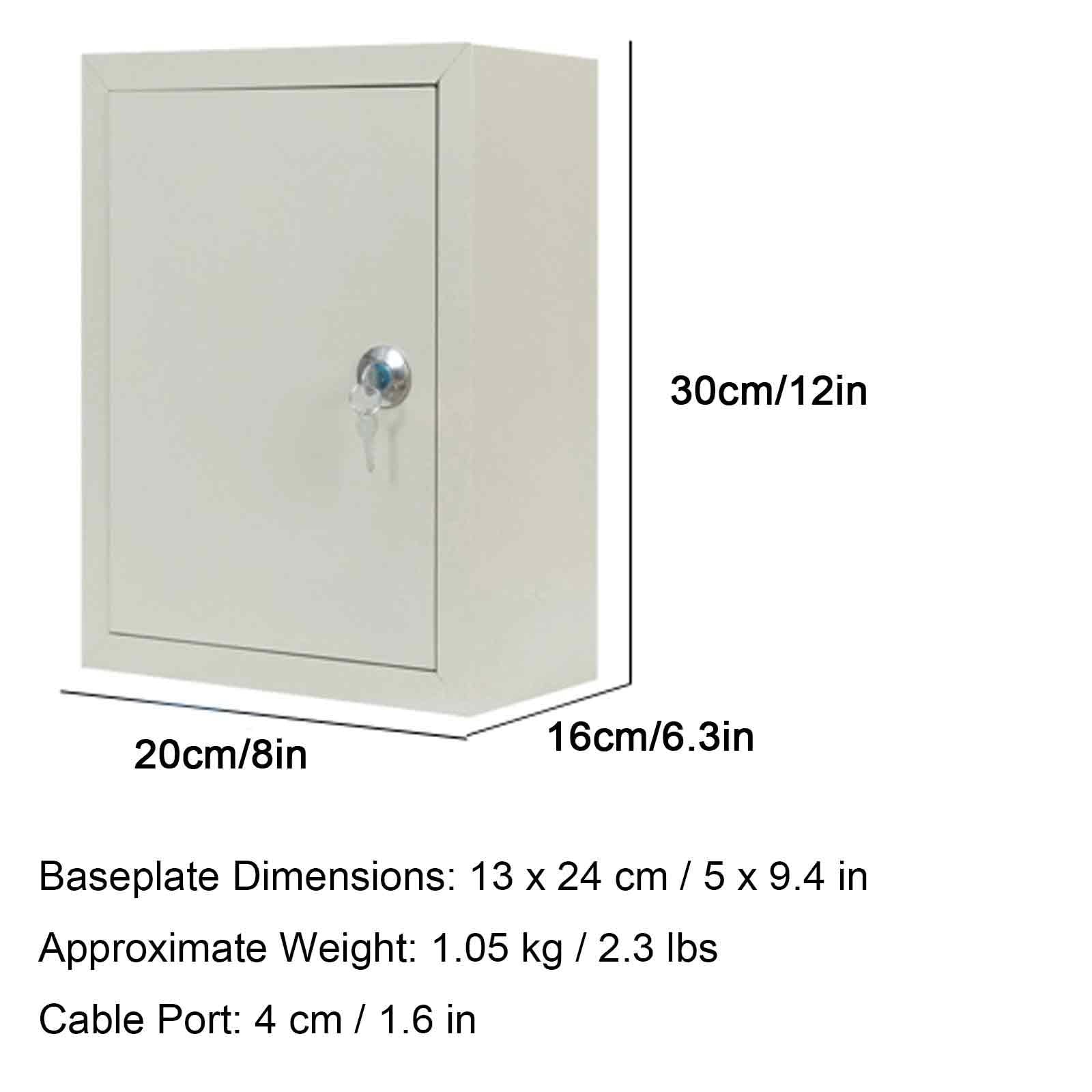 Caja Estanca Exterior Electrica de Acero, Caja Registro Electrico con Tapa Abatible con Placa de Montaje y Cerradura para Proyectos Interiores y Exteriores(20x30x16cm/10x12x6.3in)