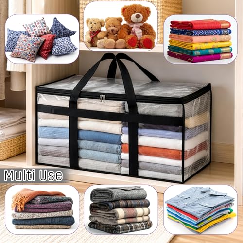 Image of Storite 2 Pack Transparent Storage Bag 82L Trans.Checks-57x40x36cm