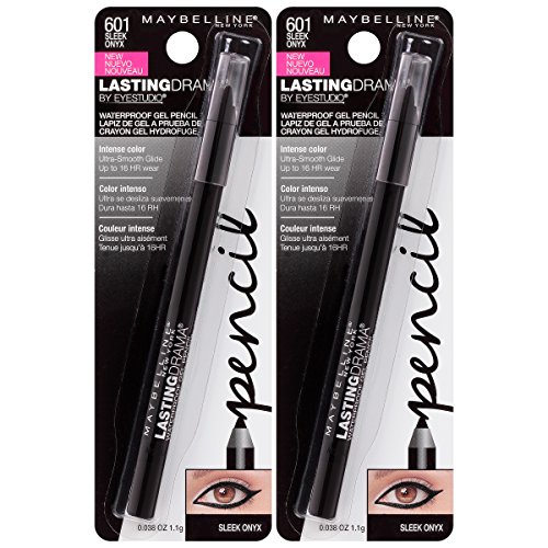 Maybelline New York Eyestudio Lasting Drama Waterproof Gel Pencil Makeup, Sleek Onyx, 2 Count #1