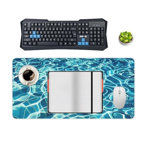 Blue Aqua Pool Water Desk Pad Protector Large Waterproof miniatura 4
