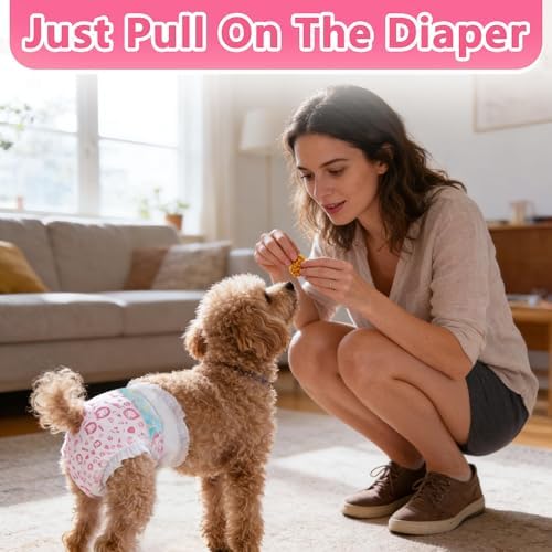 Female Dog Diapers,Disposable Dog Diapers,100 Count,X-Small,Super Absorbent Leak-Proof Diapers for Dogs in Heat,Excitable Urination,or Incontinence — view 6