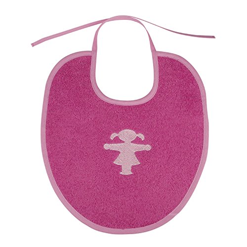 AMPELMANN baby slabbetje - katoenen badstof - Kleckmannn in roze met lichtgrijze voorzijde