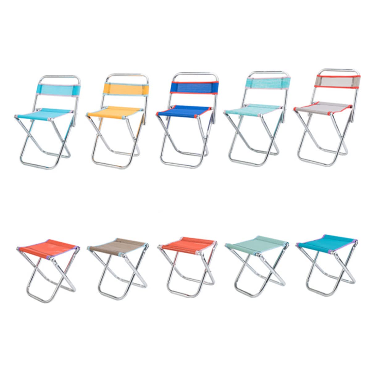 POPETPOP Outdoor Portable Folding Stool Lightweight Collapsible Fishing Chair for Camping Travel and Beach Random Color for Outdoor Activities and Relaxation