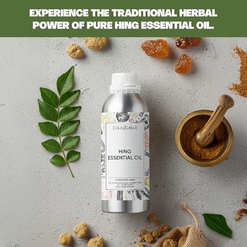 Image of VedaOils Hing Essential Oil 100ml | 100% Pure & Natural Asafoetida Oil for Aromatherapy, Digestive Relief & Wellness | Therapeutic Grade Hing Oil