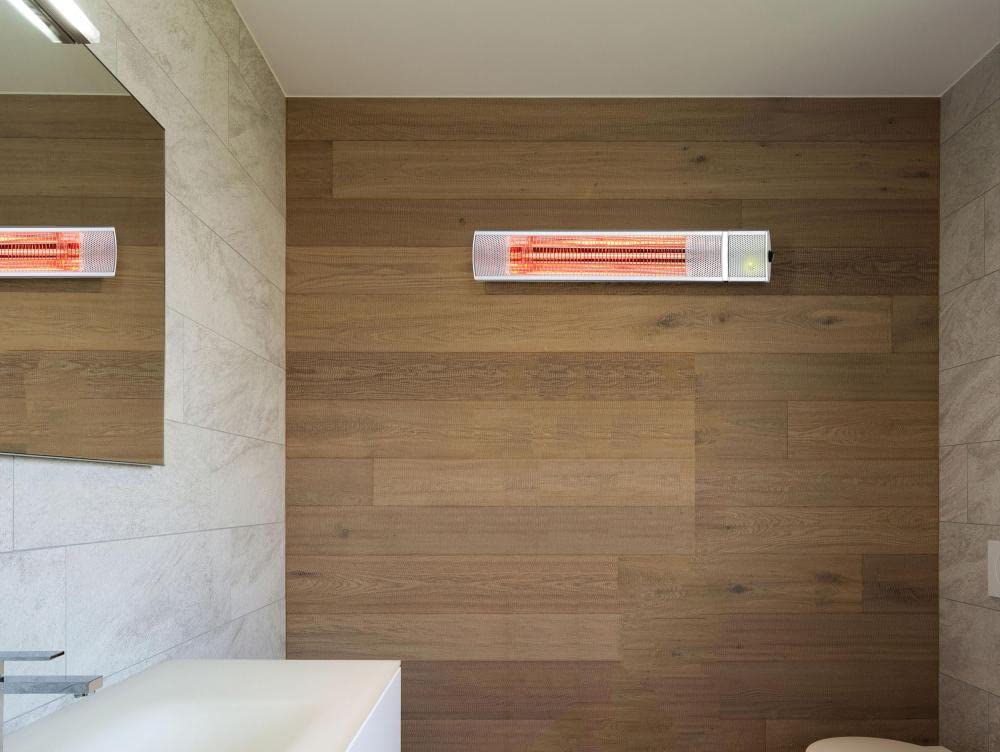 PUR LINE | Calefactor halógeno HEATY EX2000 RC de techo o pared, estufa eléctrica infrarroja ultrasilenciosa con mando a distancia - Calefactor exterior e interior de bajo consumo