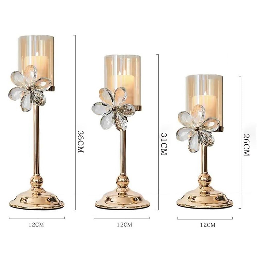 Portavelas Adornos De Decoración Mesa Candelabro Decoración(Amber,Medio)