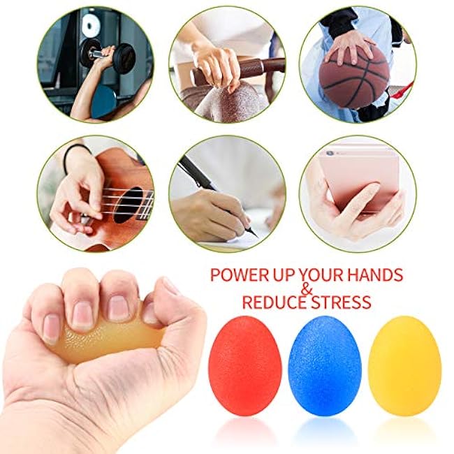 3 Pcs Hand Grip Strength Balls with 2 Pcs Finger Strengthener, Wrist Grip Strengthener Trainer, Stress Relief Balls Train§Ör Hand Balls, Hand Exerciser Squeezer for Adults Hand Workout