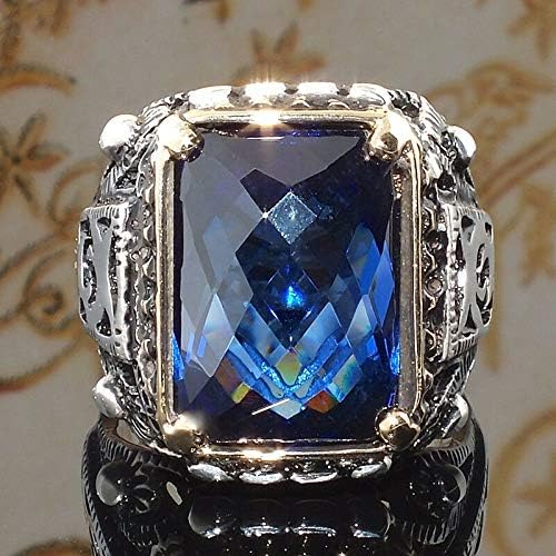 iGEM Retro Turkish Handmade Prinecss Sapphire 925 Silver Men's Ring Jewelry New #6-10 (10)