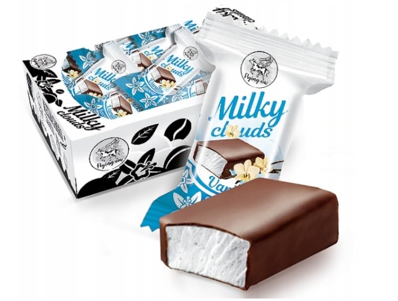 Cukierki Mleczna Chmurka pianki waniliowe w polewie 1kg Milky Clouds ABK Shipsy Block