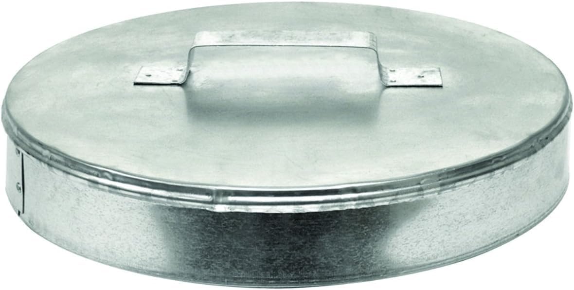 GAF Master Flow - 12" Round Metal Duct Cap - Inch Metal Tee Cap - Round Vent Cover - Galvanized Steel - Indoor and Outdoor Pipe Cover - Dryer Vent Cover - Dryer Duct End Cap - 12" Metal End Cap
