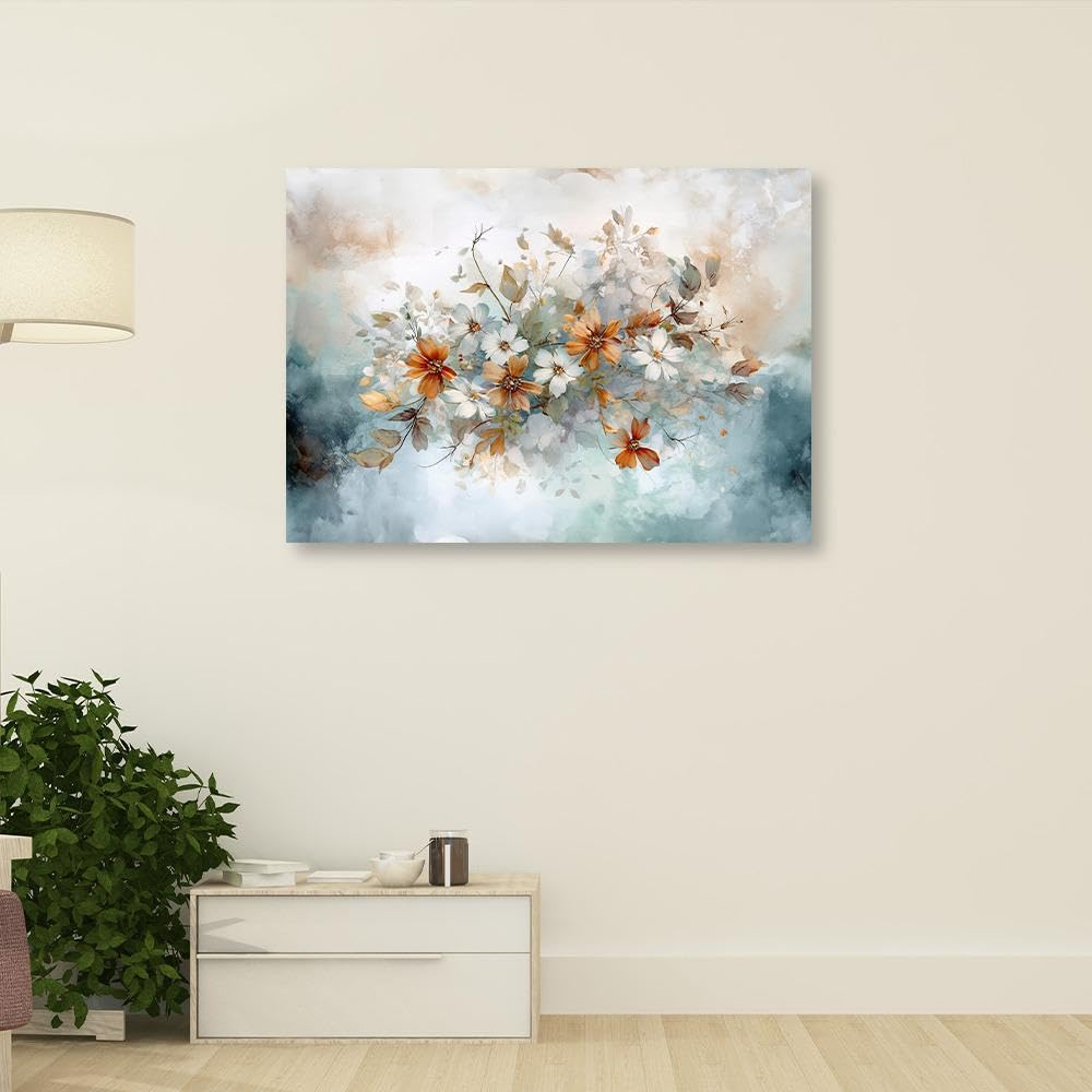 Wakefit Wall Painting, Nostalgic Florals Canvas Wall Art, Wooden Framed Florals,Painting for Wall decoration, Wall Painting for Living Room, Modern Home Decor, Set of 1, (36 x 24 Inch)